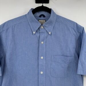 BRITCHES OF GEORGETOWNE‎ Mens Blue Short Sleeve Button Down Shirt Size Medium
